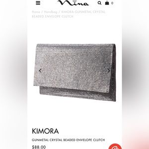 NINA - KIMORA GUNMETAL CRYSTAL BEADED ENVELOPE CLUTCH